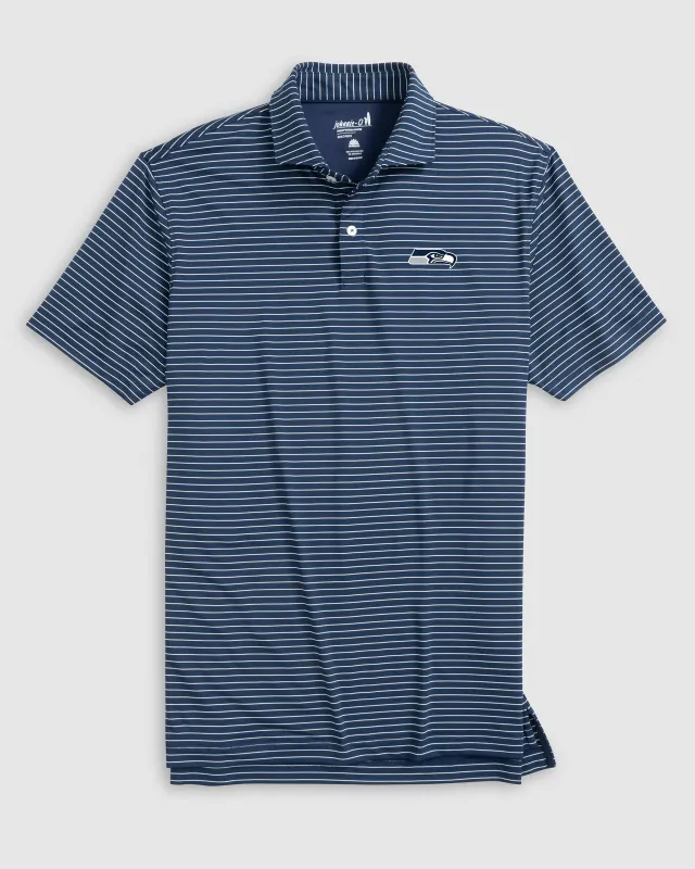 Seattle Seahawks Beau Striped Performance Jersey Polo sold by Johnnie-O