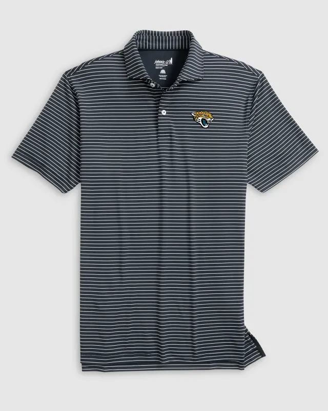 Jacksonville Jaguars Beau Striped Performance Jersey Polo sold by Johnnie-O