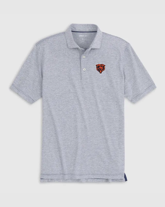 Chicago Bears Lyndonn Striped Performance Jersey Polo sold by Johnnie-O