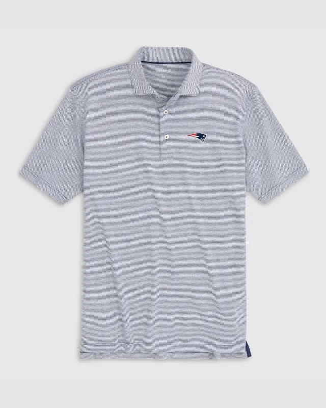 New Engalnd Patriots Lyndonn Striped Performance Jersey Polo sold by Johnnie-O