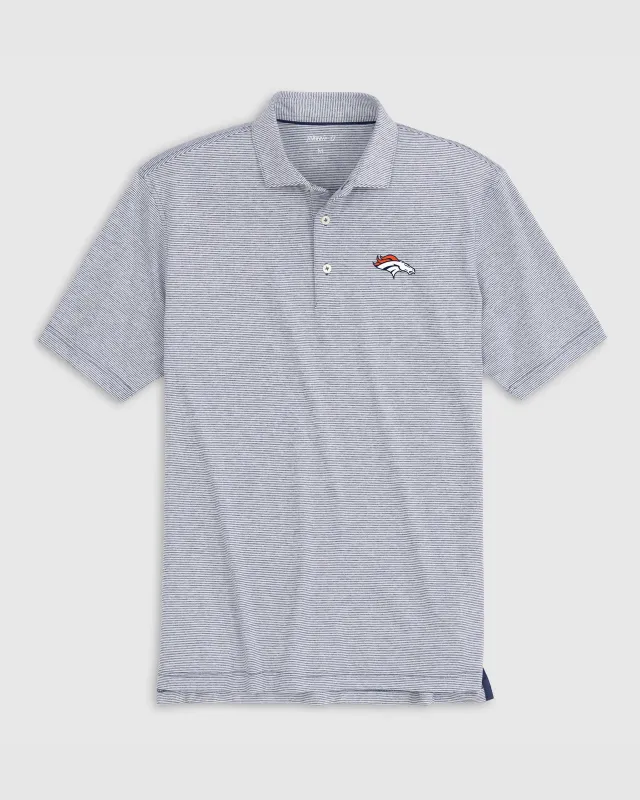 Denver Broncos Lyndonn Striped Performance Jersey Polo sold by Johnnie-O