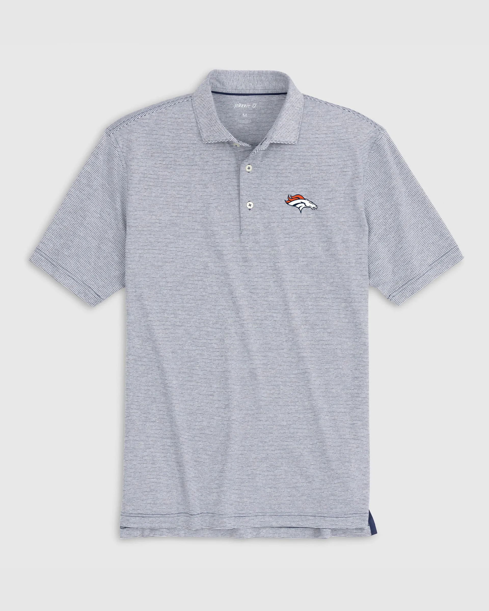 Denver Broncos Lyndonn Striped Performance Jersey Polo sold by Johnnie-O