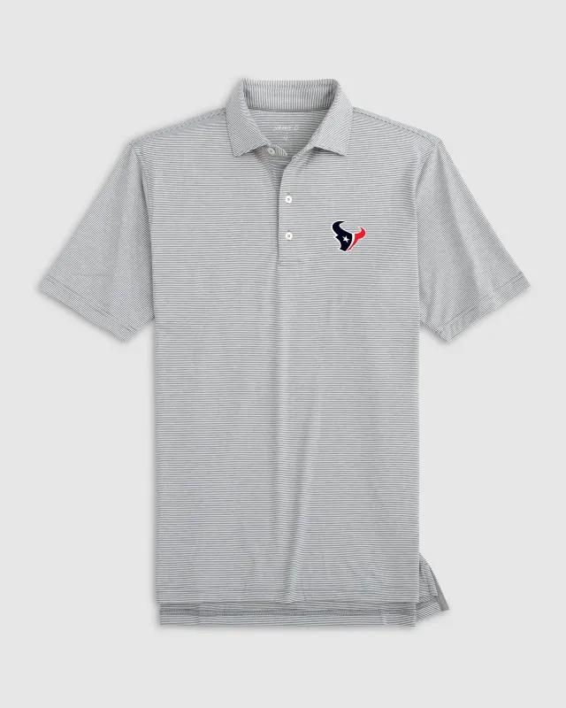 Houston Texans Lyndonn Striped Performance Jersey Polo sold by Johnnie-O