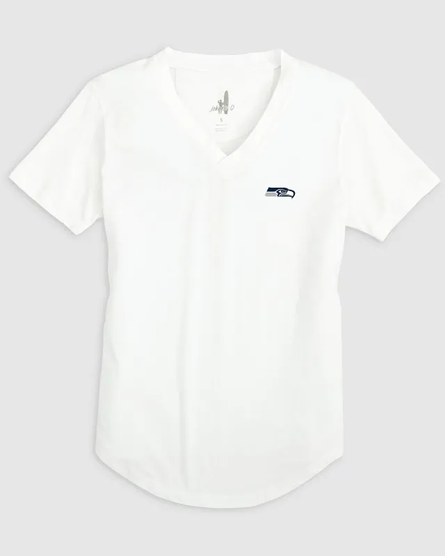 Women's Seattle Seahawks Merediths V-Neck T-Shirt sold by Johnnie-O