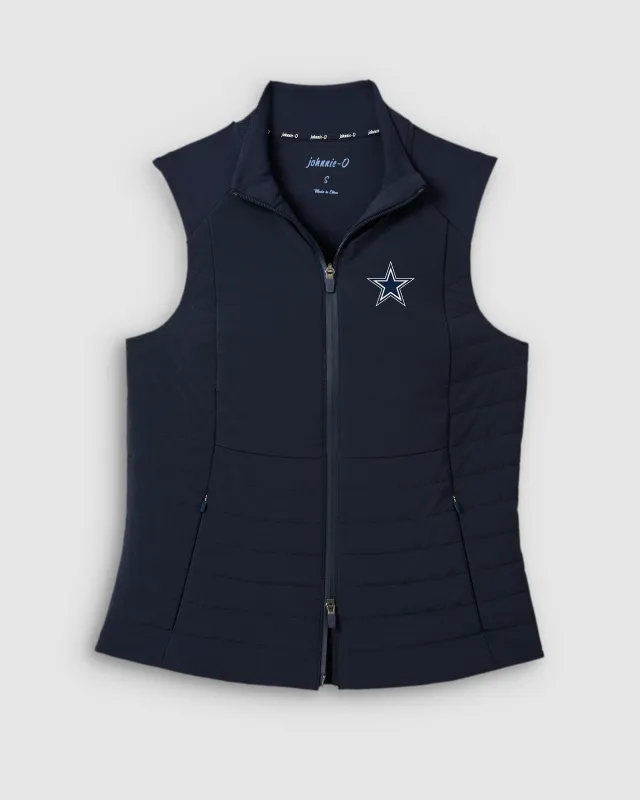 Women's Dallas Cowboys Victoria Performance Mixed Media Vest sold by Johnnie-O