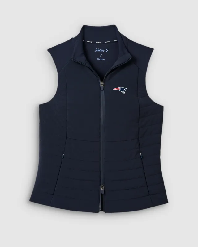 Women's New England Patriots Victoria Performance Mixed Media Vest made by Johnnie-O