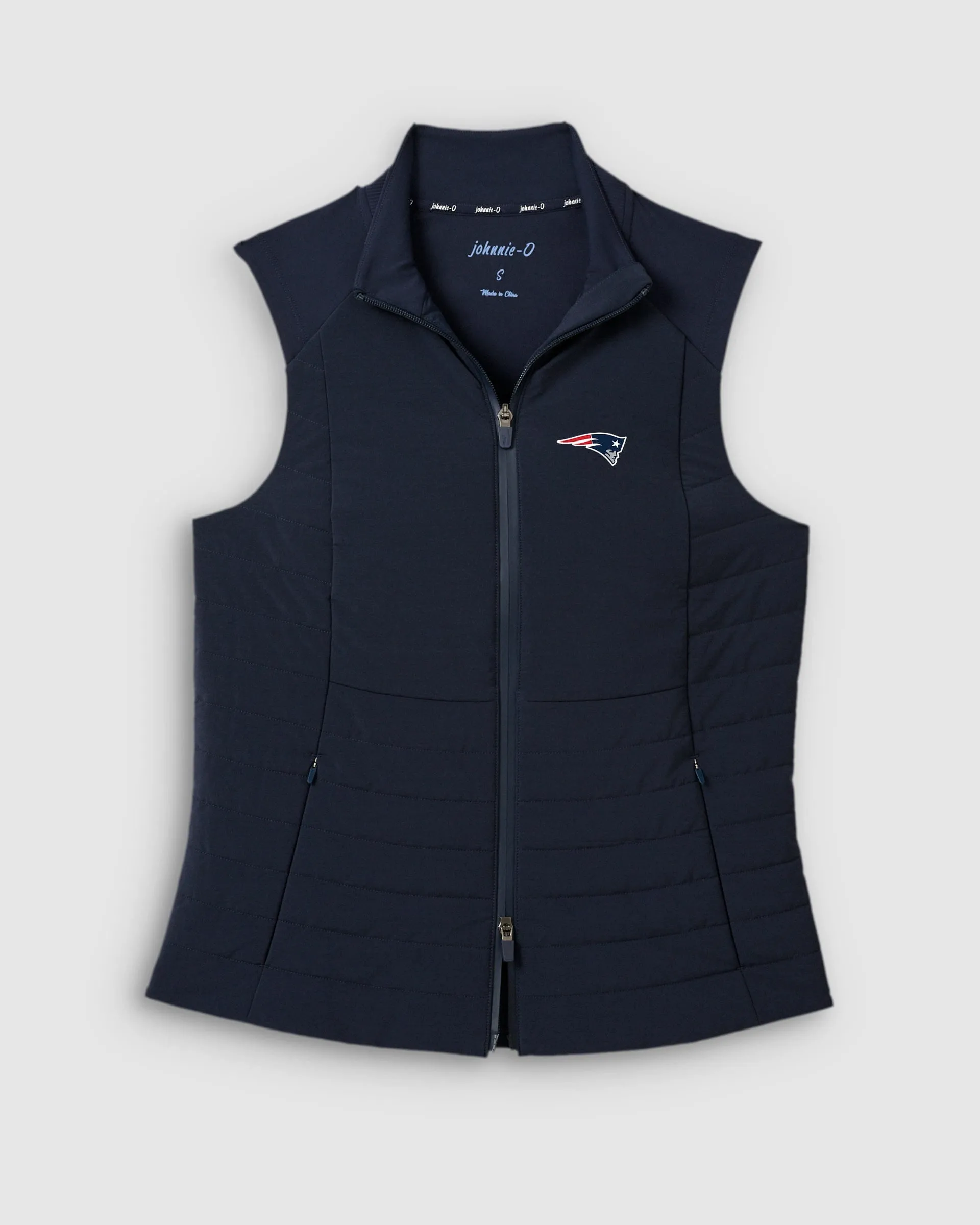 Women's New England Patriots Victoria Performance Mixed Media Vest sold by Johnnie-O