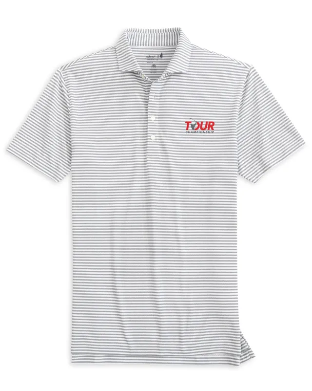 PGA Tour Championship Stetsons Striped Performance Mesh Polo sold by Johnnie-O