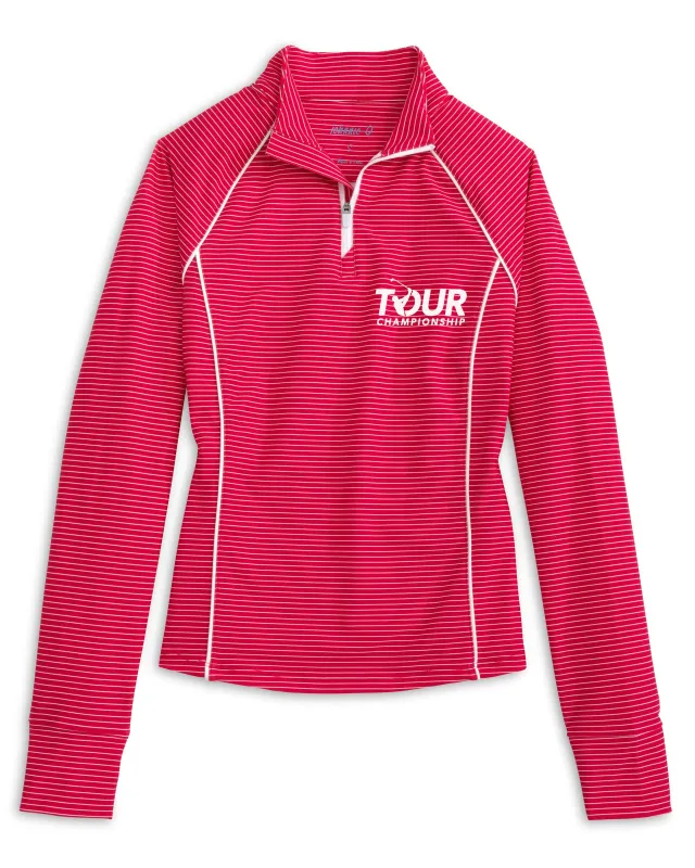 Women's PGA Tour Championship Jasmine Striped Performance 1/4 Zip sold by Johnnie-O
