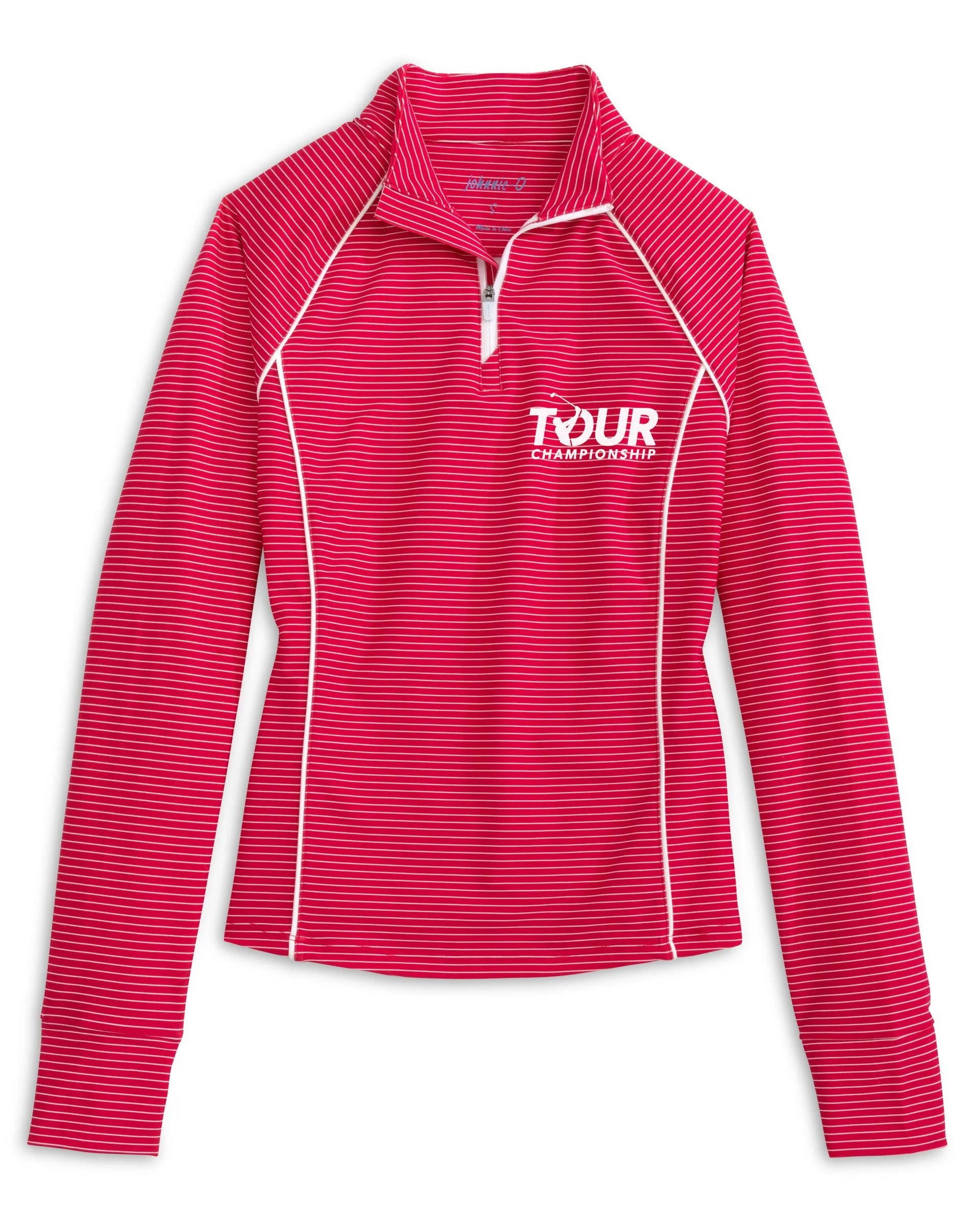 Women's PGA Tour Championship Jasmine Striped Performance 1/4 Zip sold by Johnnie-O