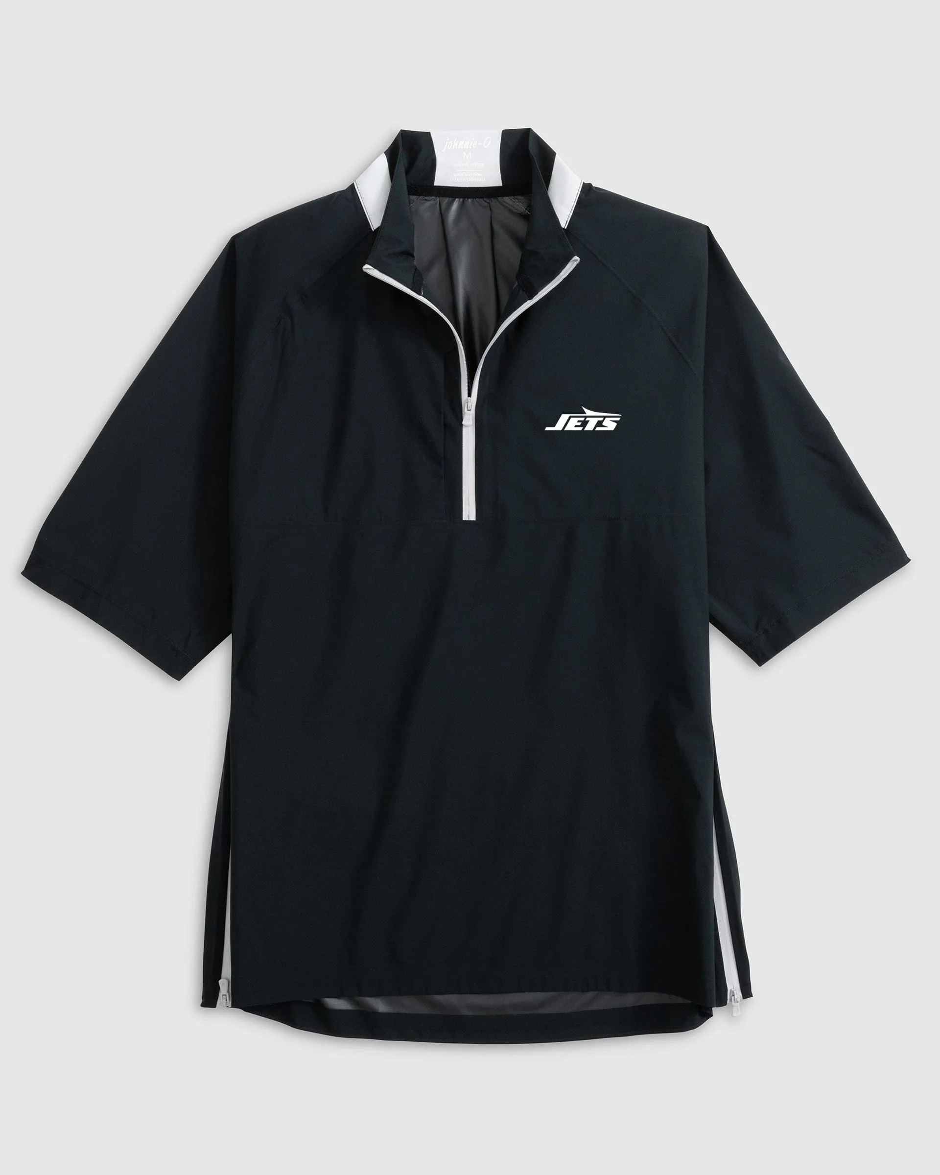 New York Jets Stealth Stowable Short Sleeve Packable Rain Jacket sold by Johnnie-O