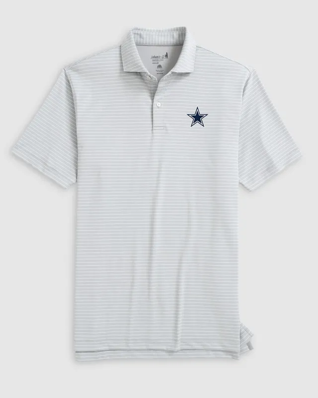 Dallas Cowboys Beau Striped Performance Jersey Polo sold by Johnnie-O