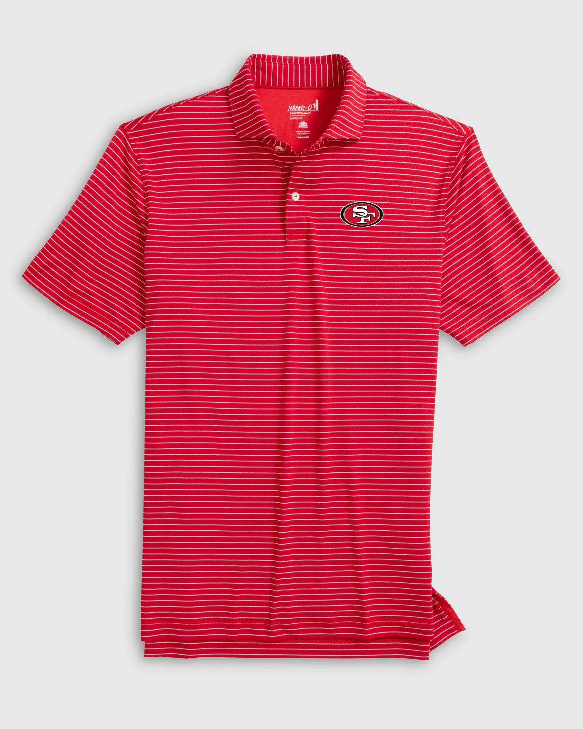 San Francisco 49ers Beau Striped Performance Jersey Polo sold by Johnnie-O product image thumbnail 2