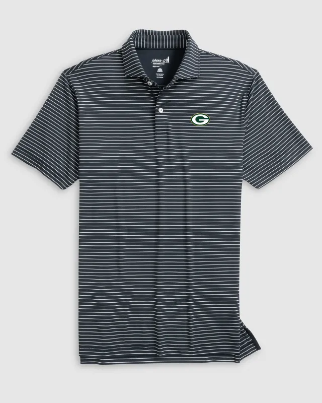 Green Bay Packers Beau Striped Performance Jersey Polo sold by Johnnie-O