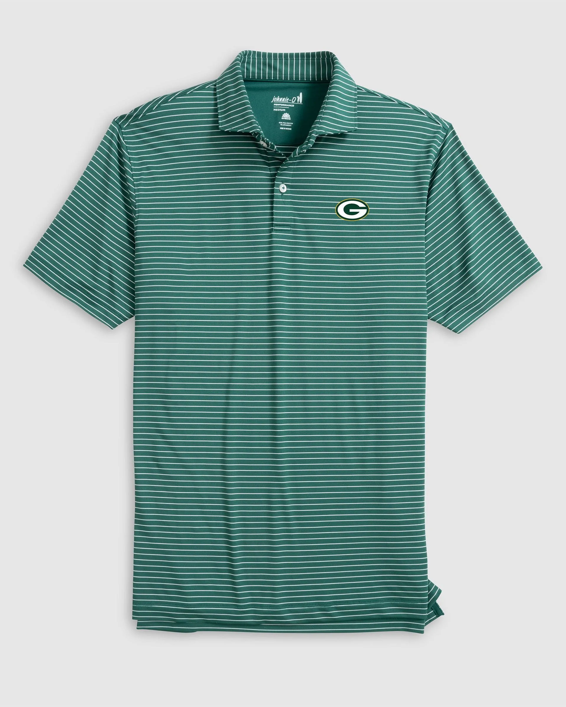 Green Bay Packers Beau Striped Performance Jersey Polo sold by Johnnie-O product image thumbnail 2