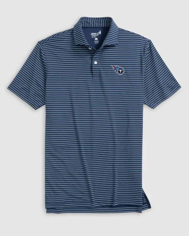 Tennessee Titans Beau Striped Performance Jersey Polo made by Johnnie-O