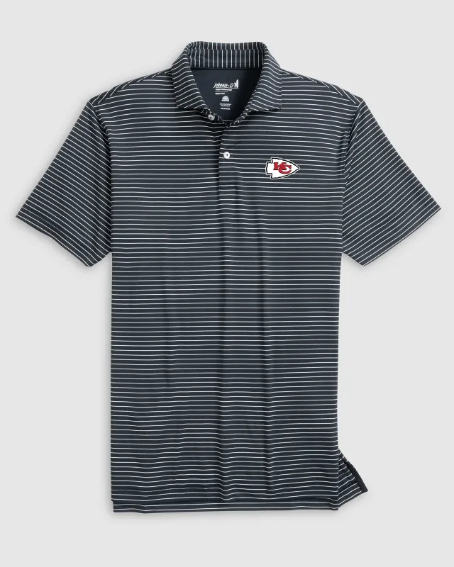 Kansas City Chiefs Beau Striped Performance Jersey Polo sold by Johnnie-O