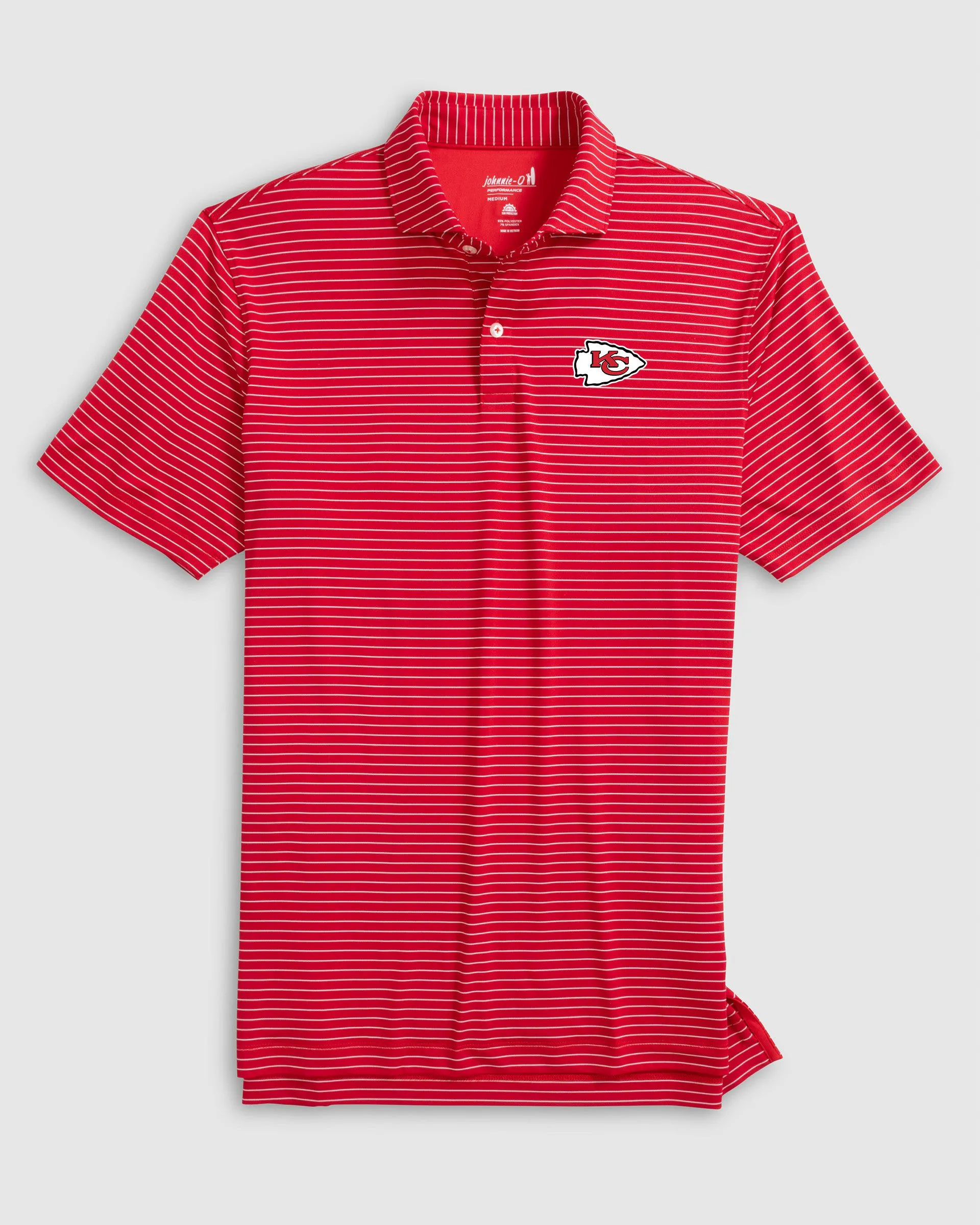 Kansas City Chiefs Beau Striped Performance Jersey Polo sold by Johnnie-O product image thumbnail 2
