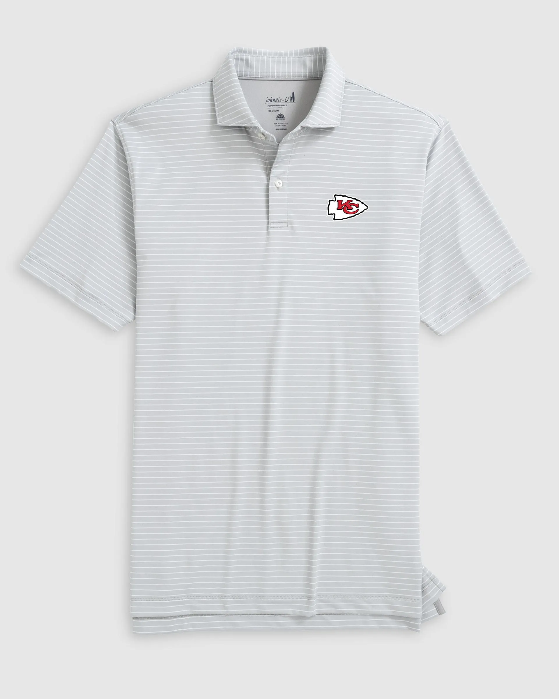 Kansas City Chiefs Beau Striped Performance Jersey Polo sold by Johnnie-O product image thumbnail 3