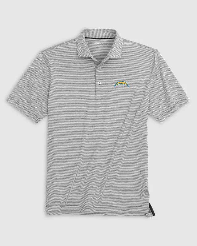 Los Angeles Chargers Lyndonn Striped Performance Jersey Polo sold by Johnnie-O