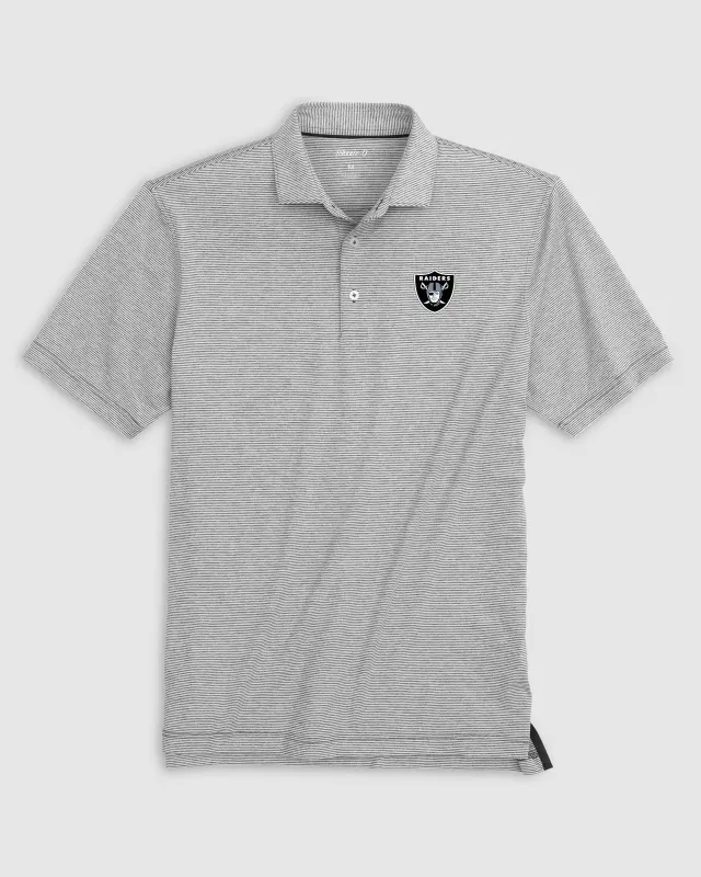 Las Vegas Raiders Lyndonn Striped Performance Jersey Polo sold by Johnnie-O
