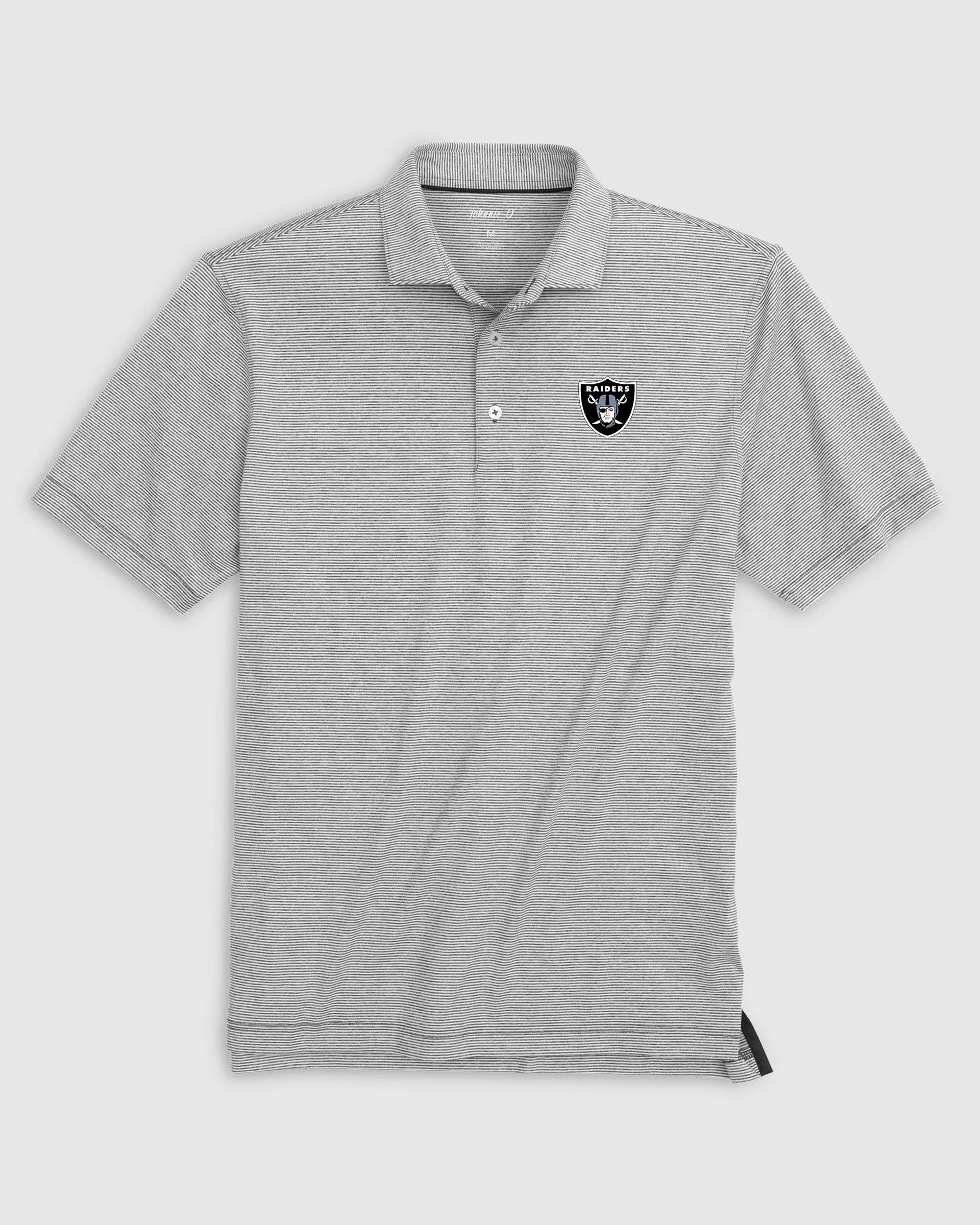Las Vegas Raiders Lyndonn Striped Performance Jersey Polo sold by Johnnie-O