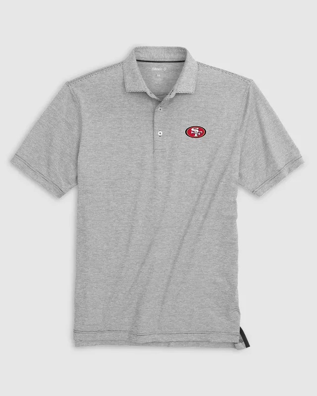 San Francisco 49ers Lyndonn Striped Performance Jersey Polo sold by Johnnie-O