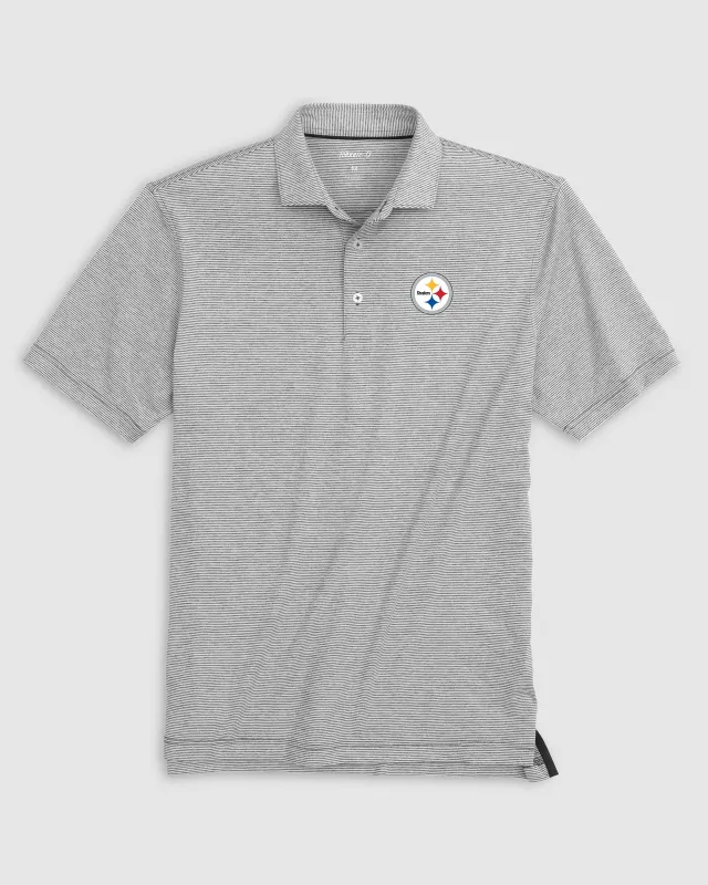 Pittsburgh Steelers Lyndonn Striped Performance Jersey Polo sold by Johnnie-O