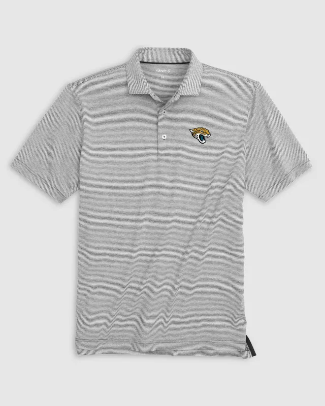 Jacksonville Jaguars Lyndonn Striped Performance Jersey Polo sold by Johnnie-O