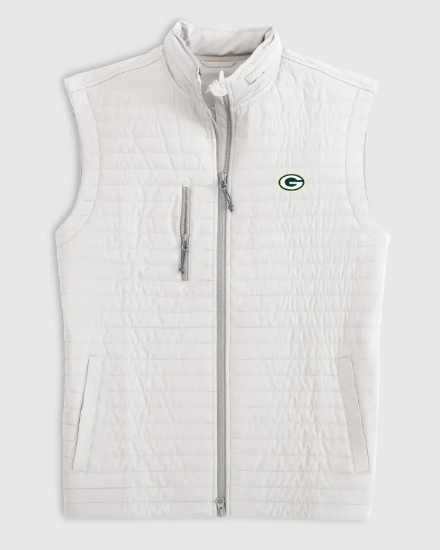 Green Bay Packers Crosswind Quilted Performance Vest sold by Johnnie-O