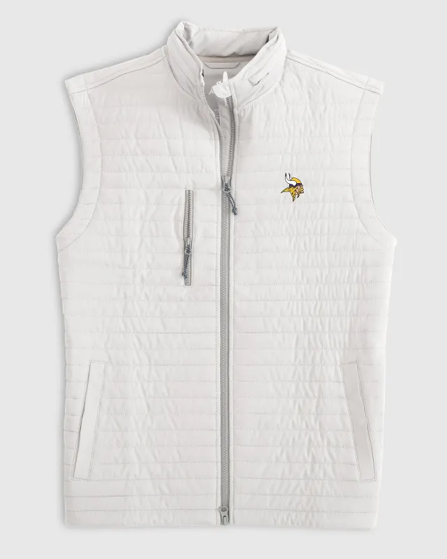Minnesota Vikings Crosswind Quilted Performance Vest sold by Johnnie-O