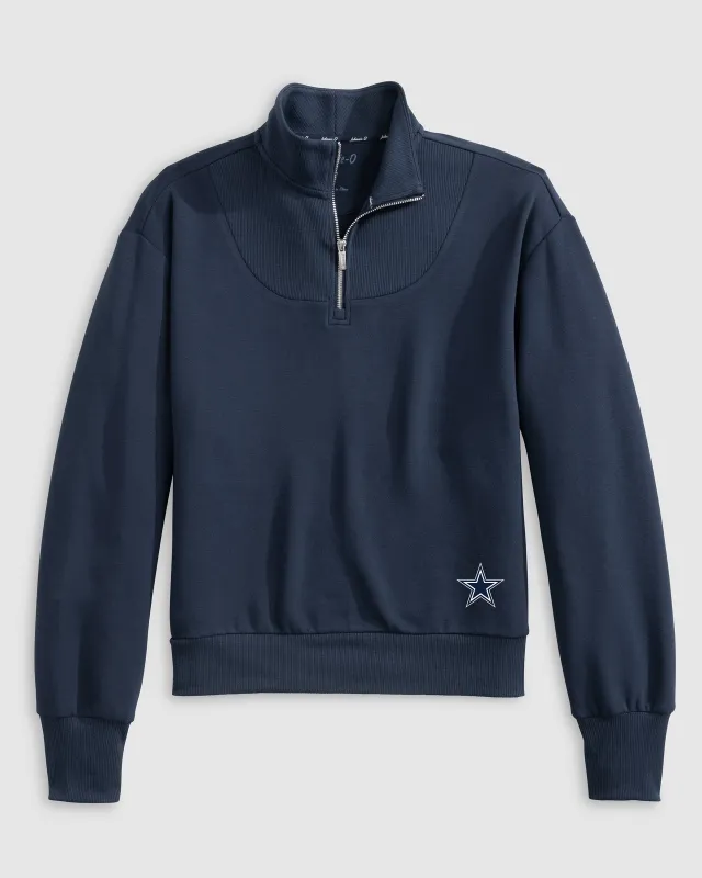 Women's Dallas Cowboys Naomi Rib Knit 1/4 Zip made by Johnnie-O