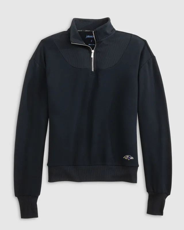 Women's Baltimore Ravens Naomi Rib Knit 1/4 Zip made by Johnnie-O