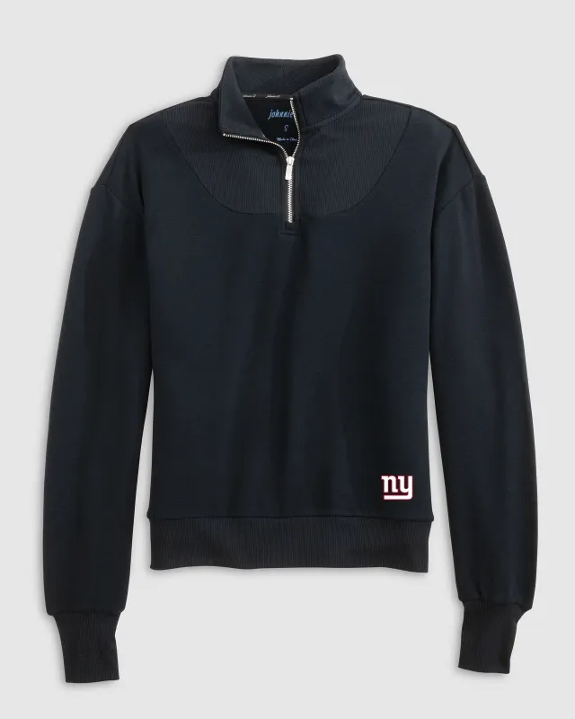Women's New York Giants Naomi Rib Knit 1/4 Zip made by Johnnie-O