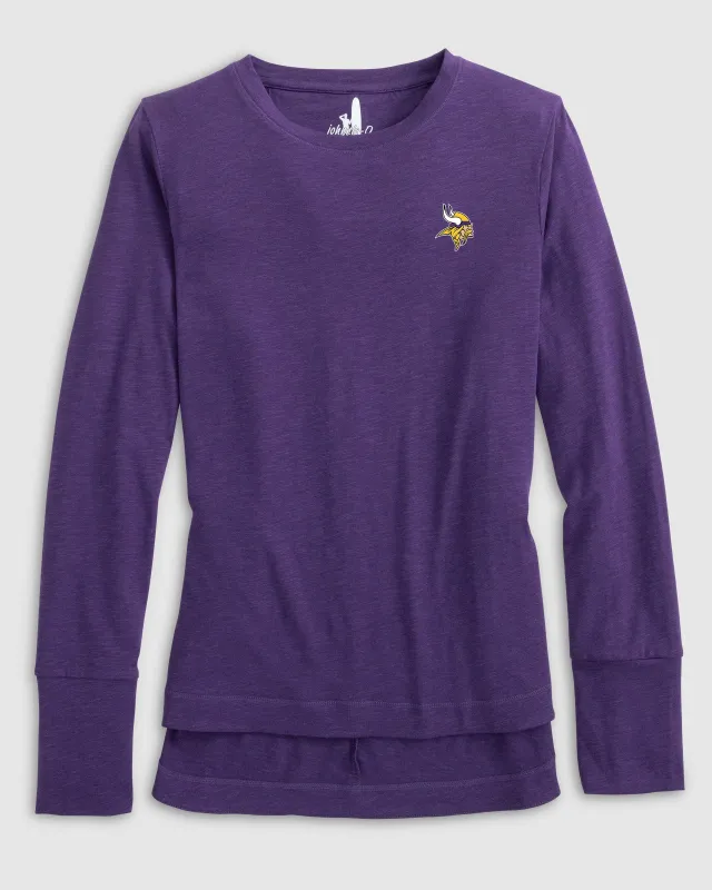 Women's Minnesota Vikings Valerie Long Sleeve Tee sold by Johnnie-O
