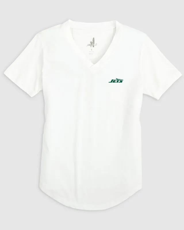Women's New York Jets Merediths V-Neck T-Shirt sold by Johnnie-O