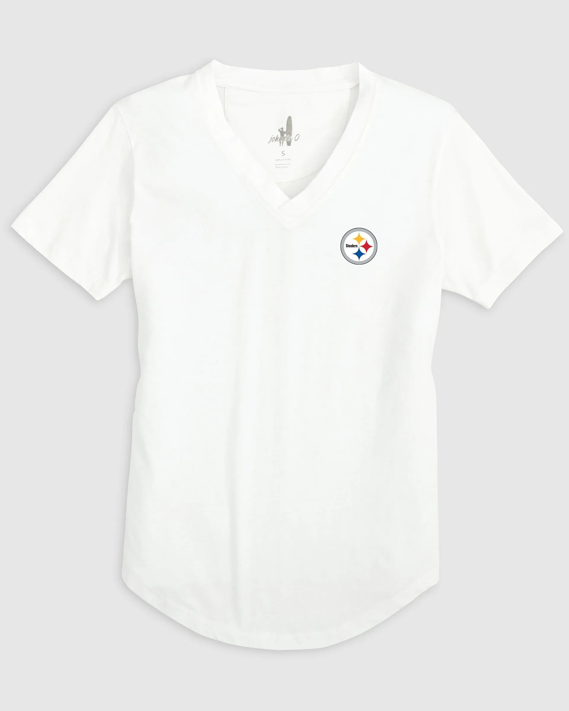 Women's Pittsburgh Steelers Merediths V-Neck T-Shirt sold by Johnnie-O