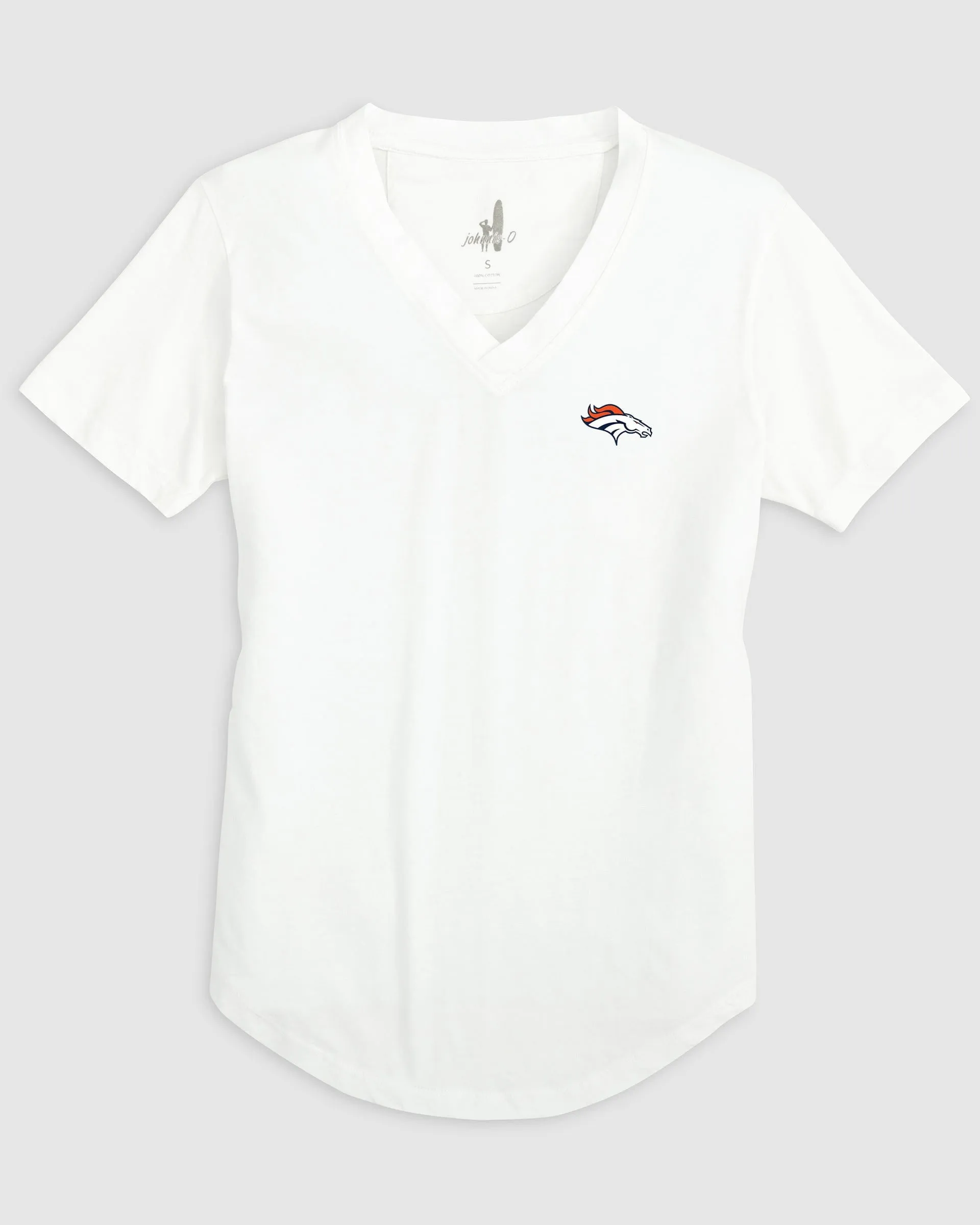 Women's Denver Broncos Merediths V-Neck T-Shirt sold by Johnnie-O