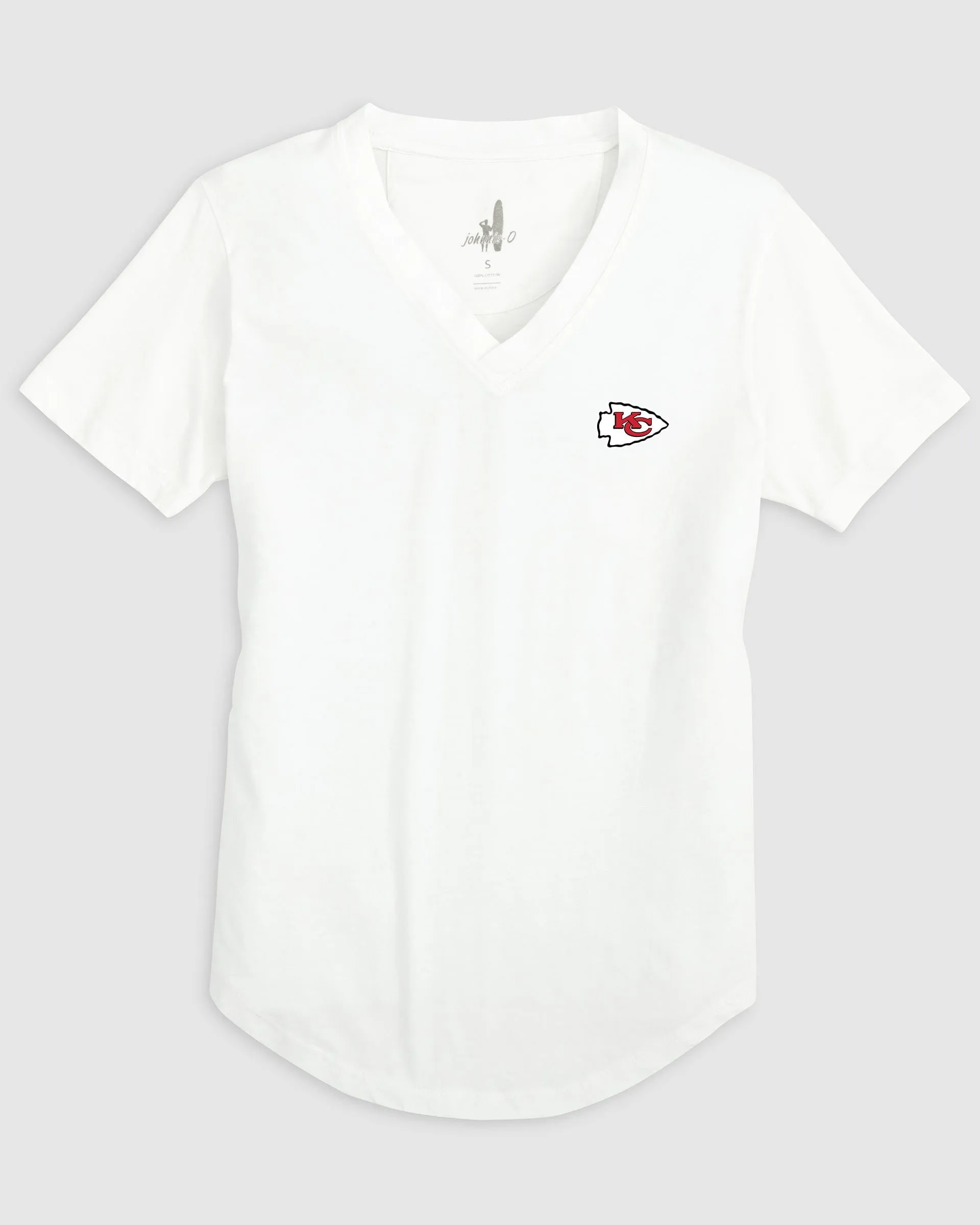 Women's Kansas City Chiefs Merediths V-Neck T-Shirt sold by Johnnie-O