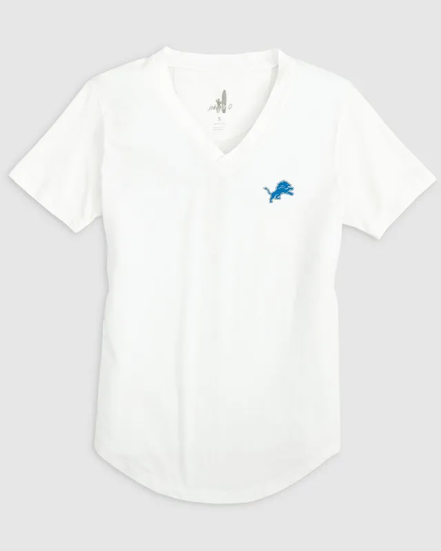 Women's Detroit Lions Merediths V-Neck T-Shirt sold by Johnnie-O