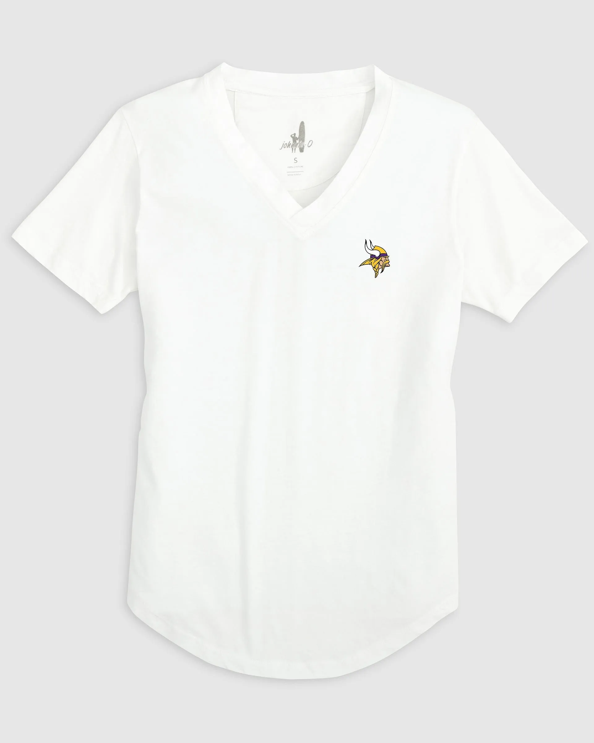 Women's Minnesota Vikings Merediths V-Neck T-Shirt sold by Johnnie-O