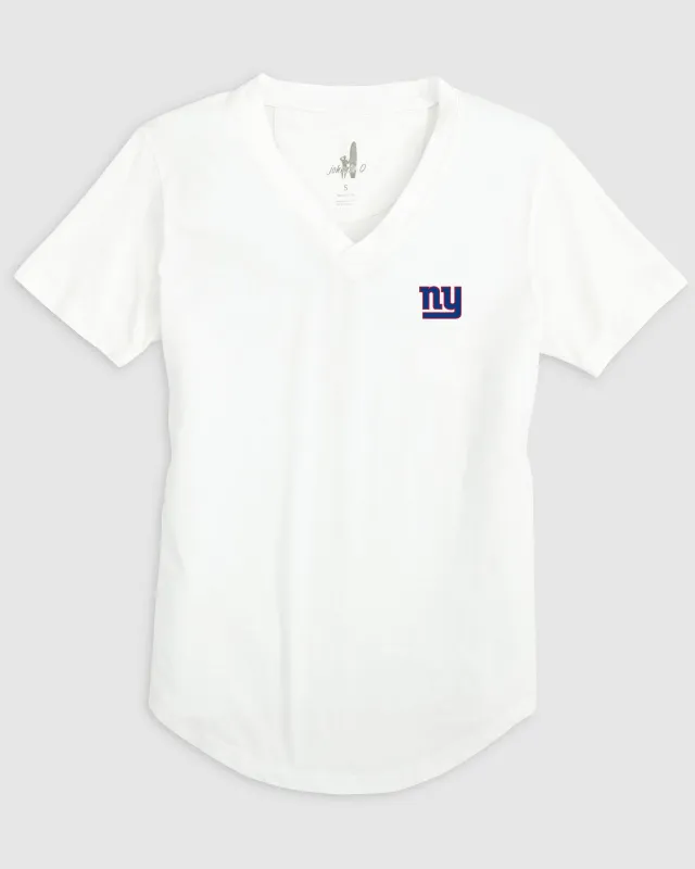 Women's New York Giants Merediths V-Neck T-Shirt sold by Johnnie-O
