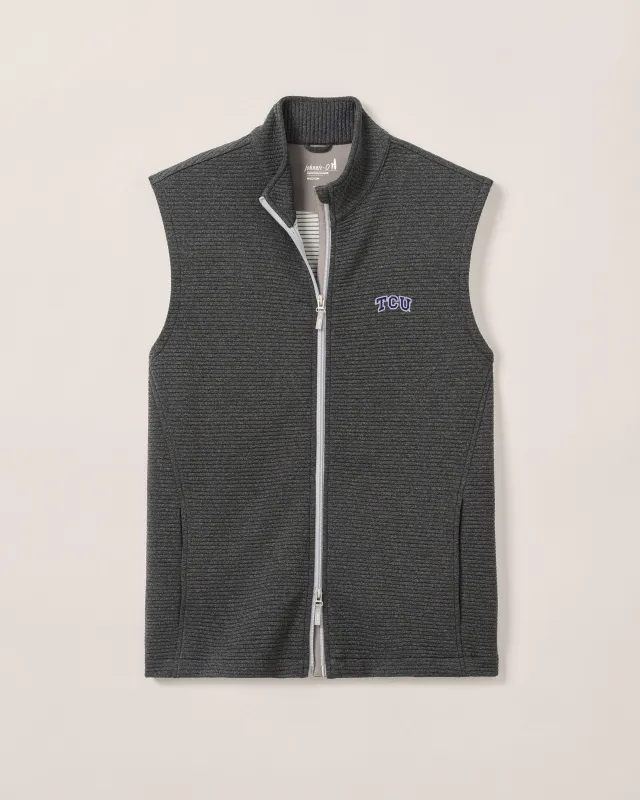 Texas Christian Reggie Ribbed Performance Vest made by Johnnie-O
