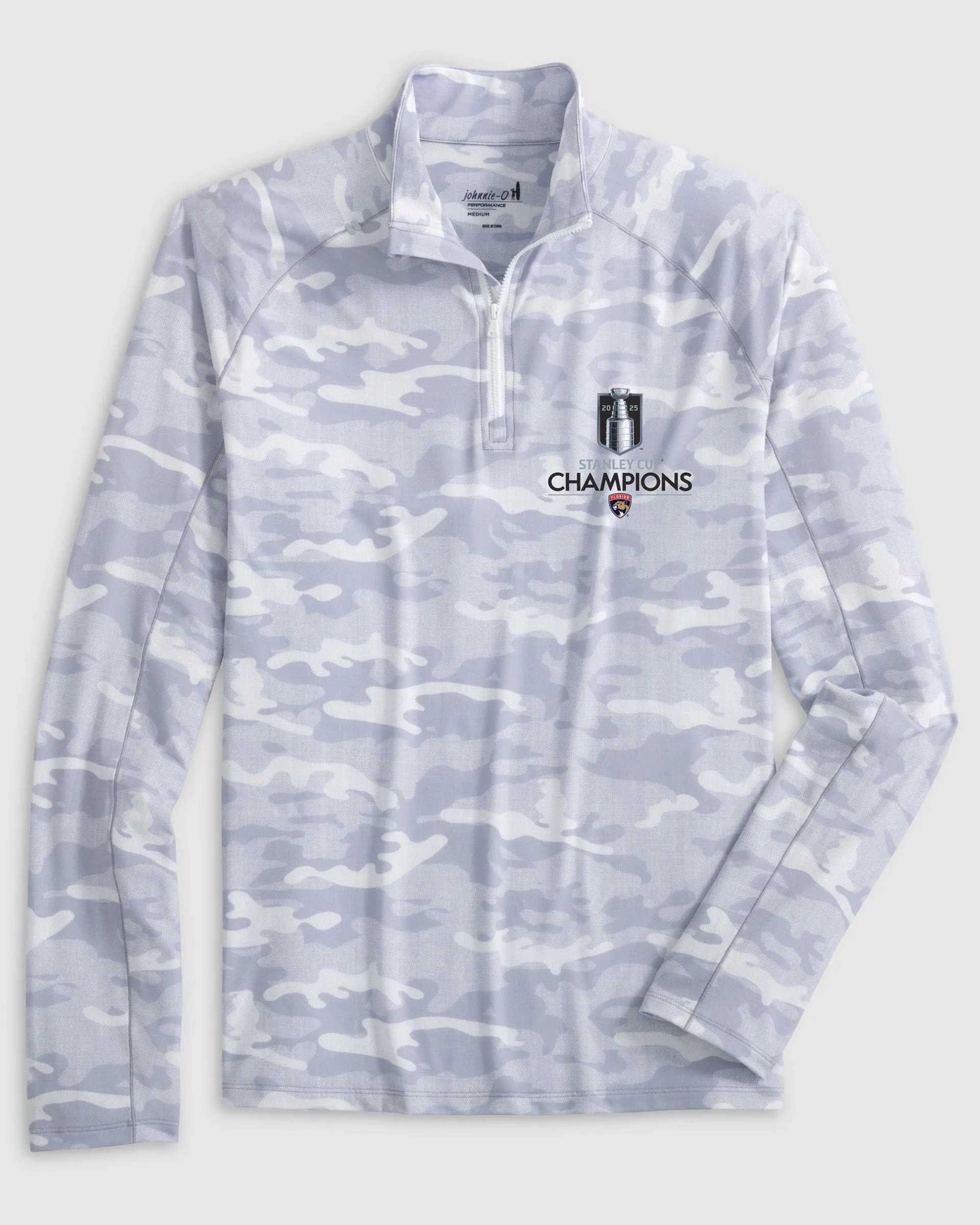 Florida Panthers Patton Performance Camo 1/4 Zip - 2025 Stanley Cup Champions Logo sold by Johnnie-O