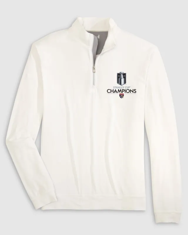 Florida Panthers Motion Performance 1/4 Zip Pullover - 2025 Stanley Cup Champions Logo sold by Johnnie-O