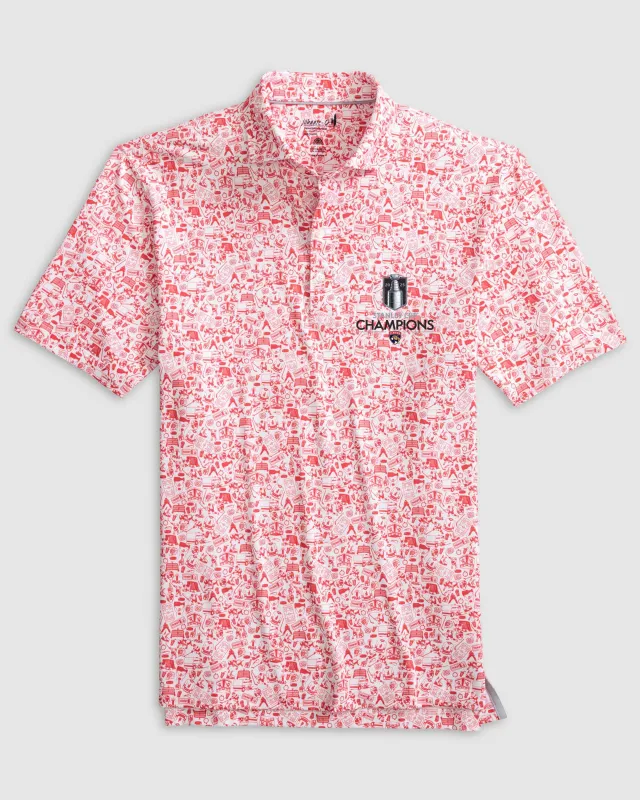 Florida Panthers Slap Shot Performance Jersey Polo - 2025 Stanley Cup Champions Logo sold by Johnnie-O