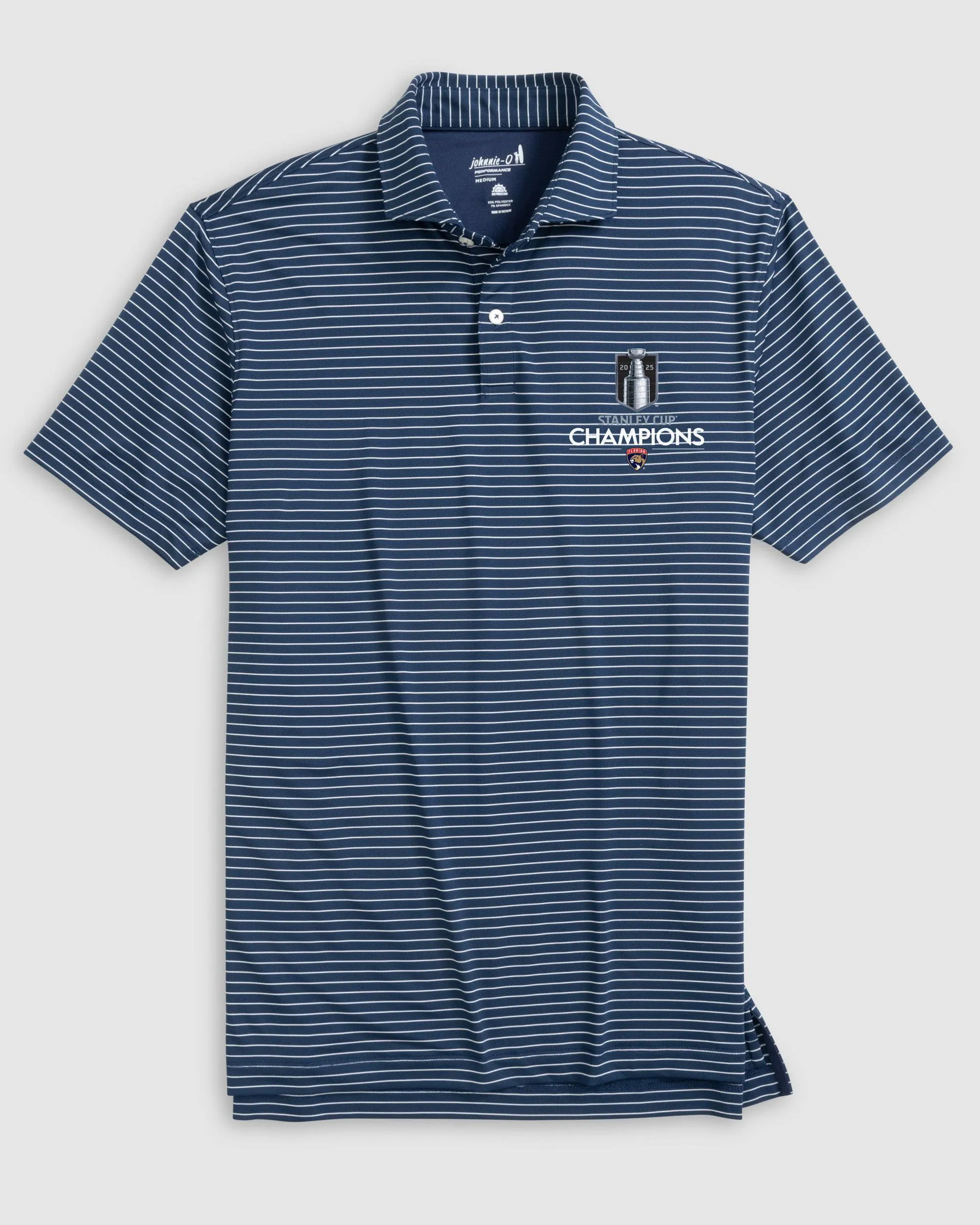 Florida Panthers Beau Striped Performance Jersey Polo - 2025 Stanley Cup Champions Logo sold by Johnnie-O product image thumbnail 3