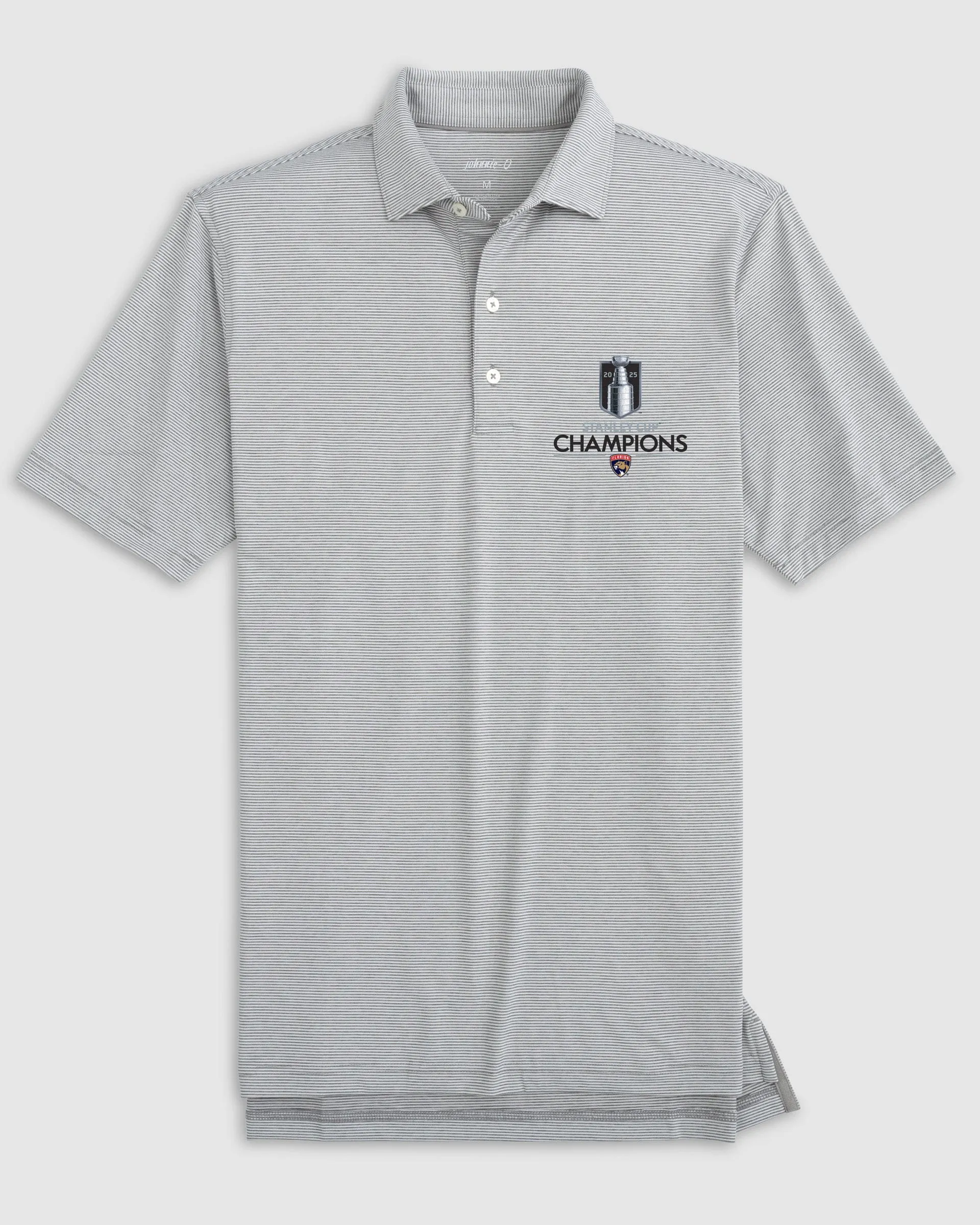 Florida Panthers Lyndonn Striped Jersey Performance Polo - 2025 Stanley Cup Champions Logo sold by Johnnie-O product image thumbnail 2
