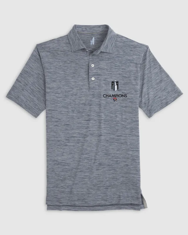 Florida Panthers Huronn Featherweight Performance Polo - 2025 Stanley Cup Champions Logo sold by Johnnie-O