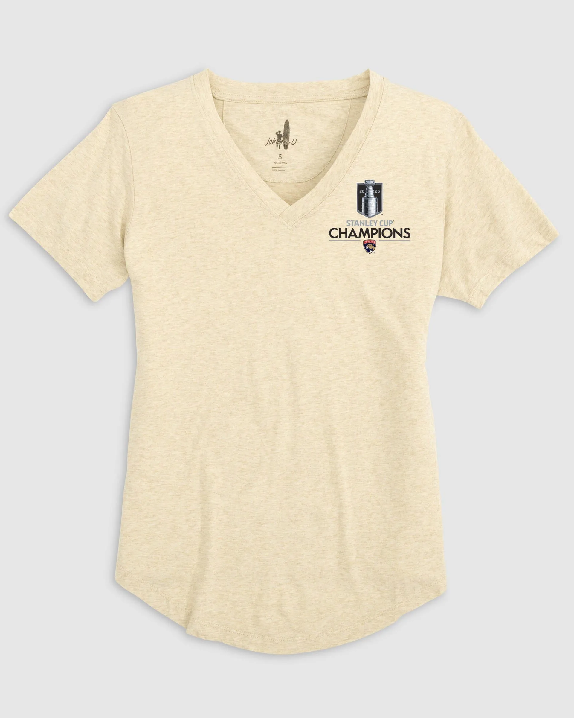 Women's Florida Panthers Merediths V-Neck T-Shirt - 2025 Stanley Cup Champions Logo sold by Johnnie-O product image thumbnail 2